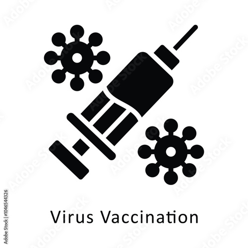 Virus Vaccination vector Glyph Design icon. Cancer Symbol on White background EPS 10 File