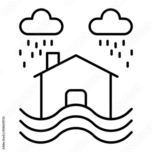flooded house icon