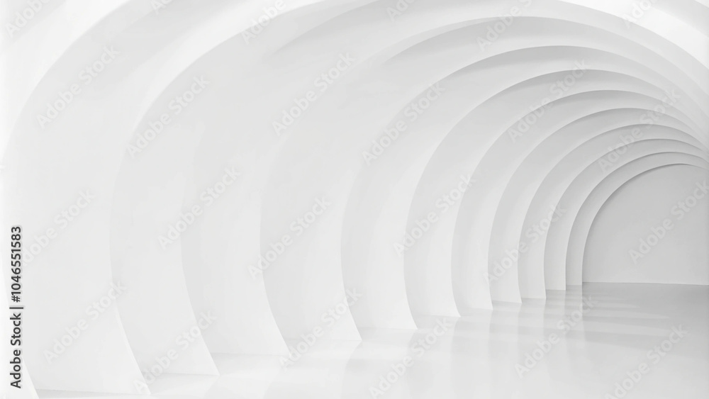 Obraz premium Abstract of white curved architectural pattern background, Concept of future modern facade design on architecture. Abstract bright white background.