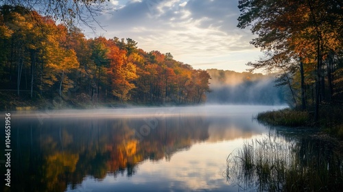 Wallpaper Mural Breathtaking Fall Landscape Captured in Digital Photography, Showcasing Rich Colors and Light Mist for an Epic Autumn Experience.
 Torontodigital.ca