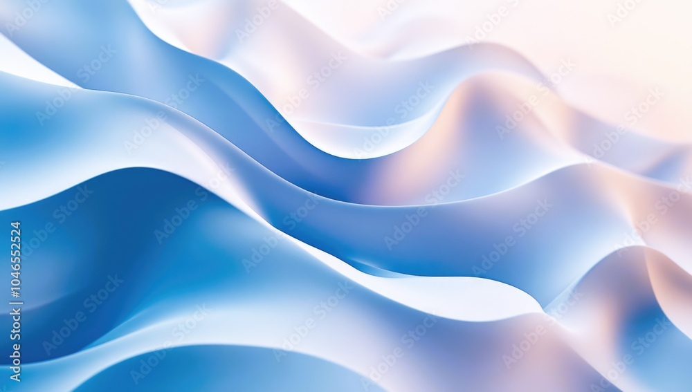 Obraz premium A dynamic 3D background with flowing abstract shapes soft lighting creating depth, a sense of motion and energy, 3D rendering.