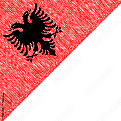 Albania Independence Day November 28. Scribble style Albania flag vector background. Poster, card, banner. Copy space.