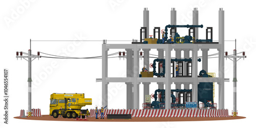 Isolate construction site on white background