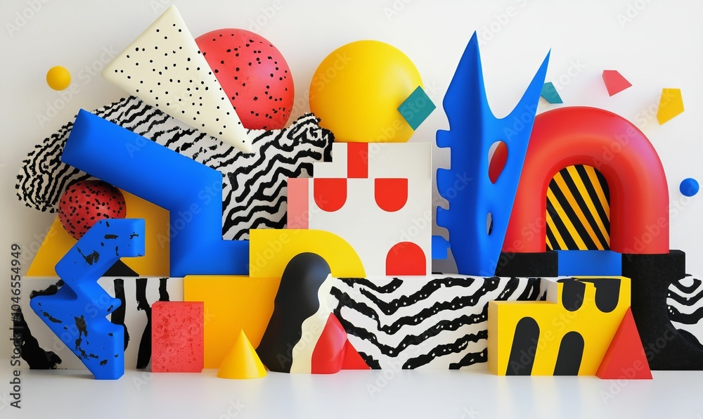 Abstract geometric shapes in bright colors. Abstract geometric shapes in bright colors.