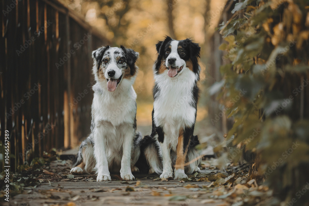 Australian shepherd autumn Australian shepherd autumn