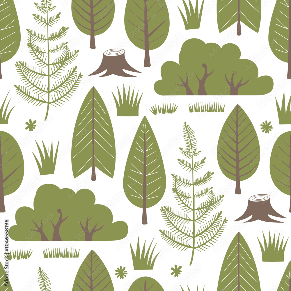 Fototapeta premium seamless pattern with green leaves