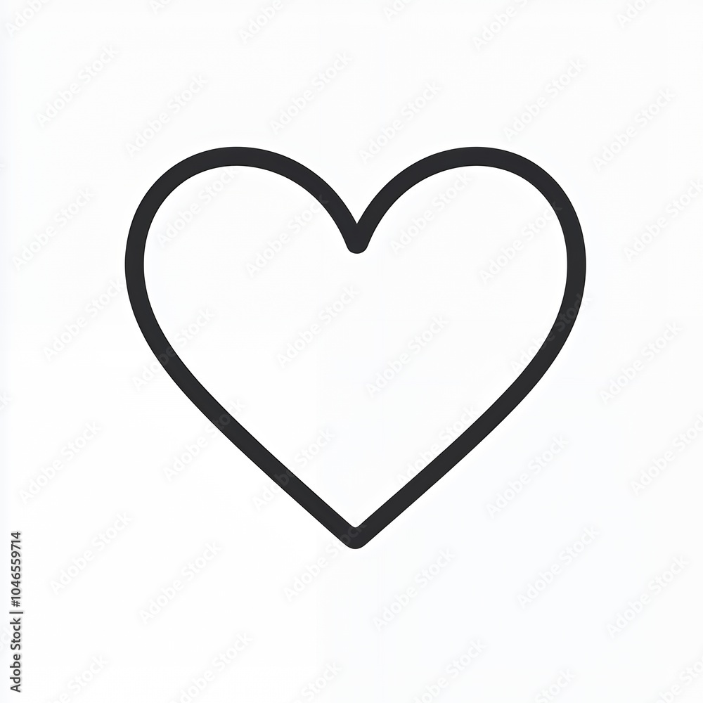 Simple black line heart icon isolated on a white background. Simple black line heart icon isolated on a white background.