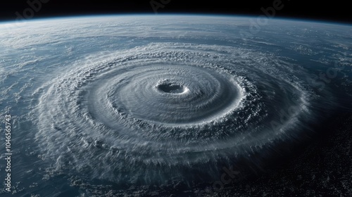 Wallpaper Mural Aerial view of a powerful cyclone swirling over the ocean, dramatic cloud formations. Torontodigital.ca