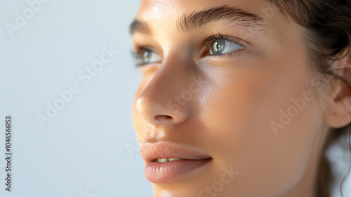 Close-Up of a Woman with Radiant Skin