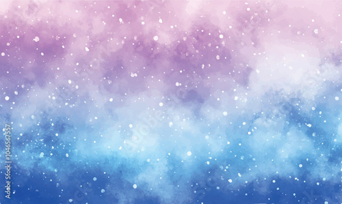 watercolor background, soft watercolor snow on a light blue background, gently blurred, creating the effect of a soft winter snowfall