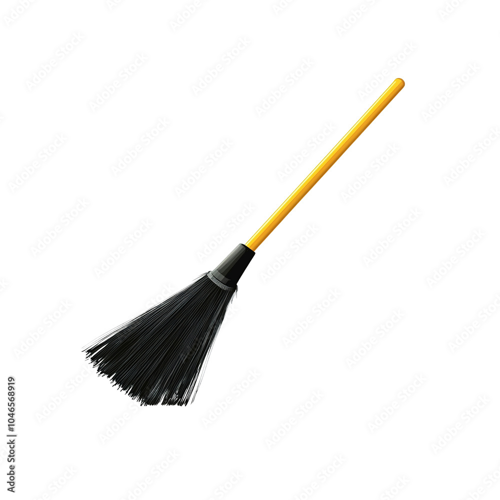 Yellow Handle Broom Isolated on on white background Yellow Handle Broom Isolated on on white background