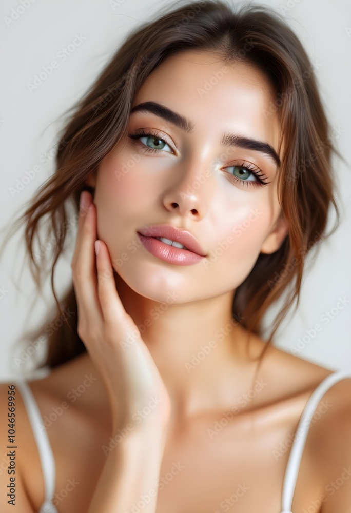 Portrait of a Beautiful Woman with Flawless Skin and Natural Beauty Portrait of a Beautiful Woman with Flawless Skin and Natural Beauty