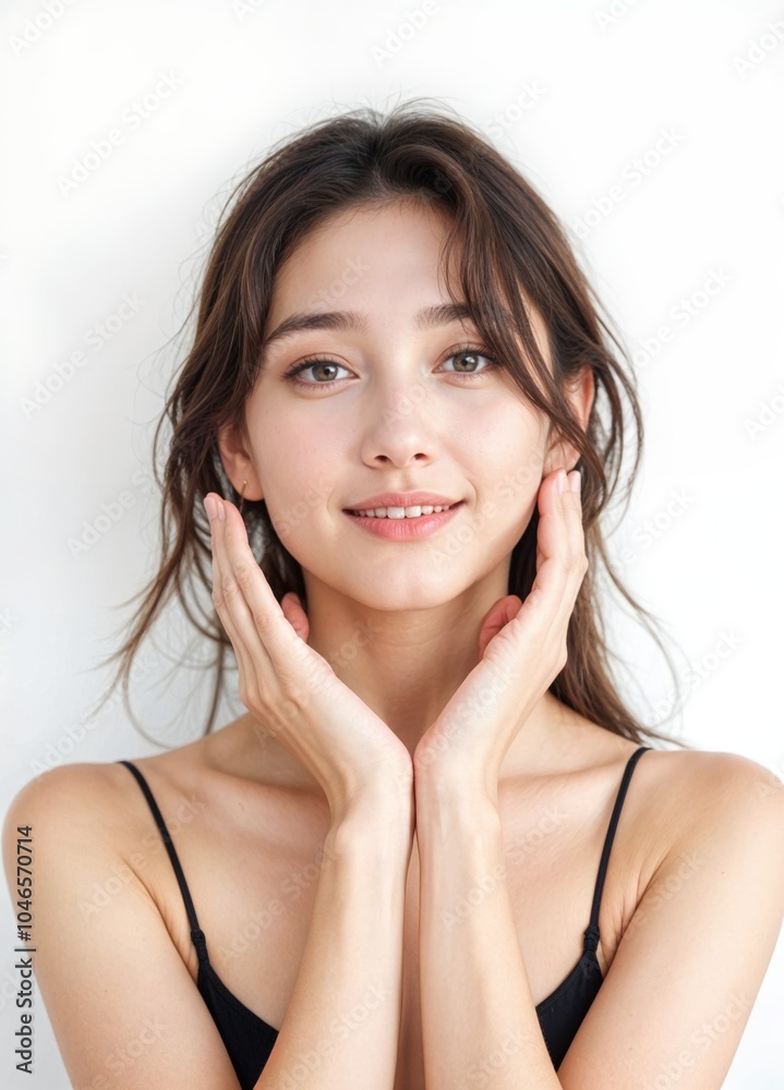 Portrait of a Beautiful Woman with Flawless Skin and Natural Beauty Portrait of a Beautiful Woman with Flawless Skin and Natural Beauty