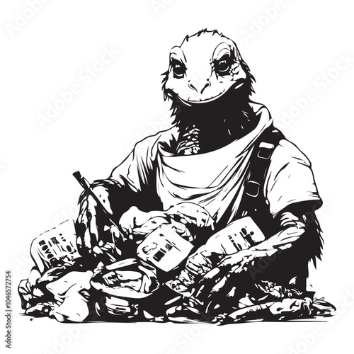 Lizard Garbageman The Playful Protector of a Greener Environment