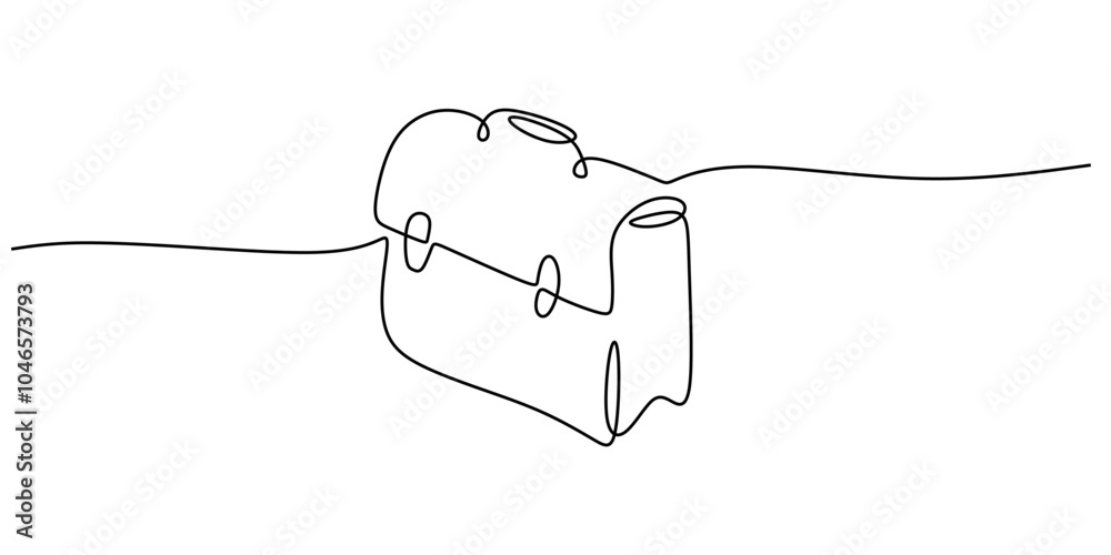 Obraz premium Minimalist Continuous Line Drawing of Open Briefcase for Work and Office Concept