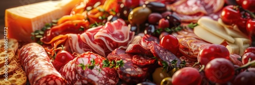Gourmet Charcuterie Board with Artisan Meats and Cheeses