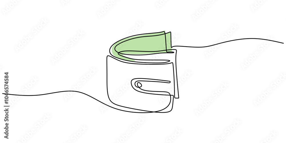 Obraz premium Minimalist One Line Drawing of Wallet Accessories Vector Illustration for Modern Design