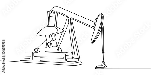 Continuous One Line Drawing of Chemical Refinery Plant Minimalist Industrial Energy Concept