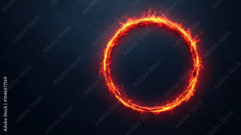 Fototapeta premium Fiery Circle of Flame, Abstract Design Element for Branding and Design
