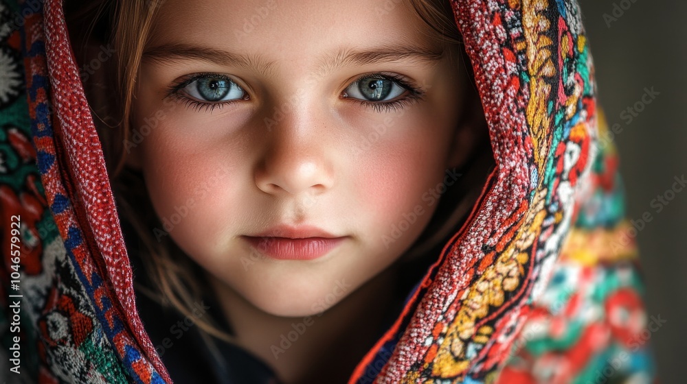 Close-up of a young Polish girl with a traditional dress Close-up of a young Polish girl with a traditional dress