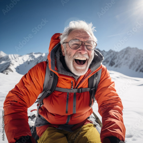 Success and Achievement: The Triumph of Experience Against the Snowy Peaks