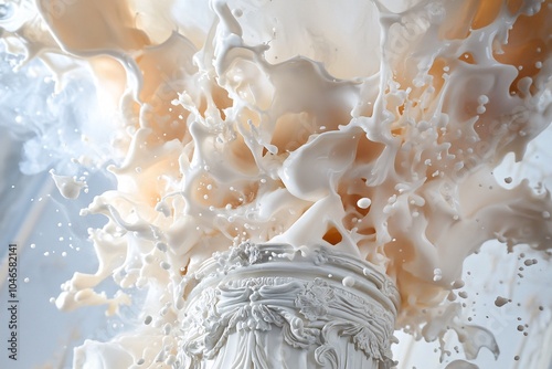 Milk Splash On Ornate Column.