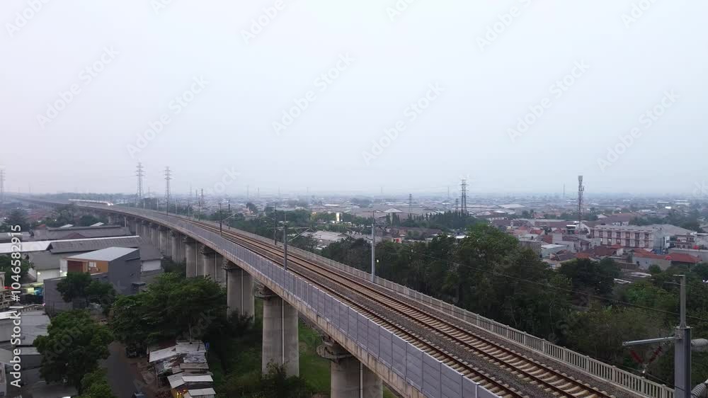 Whoosh High Speed ​​Train Departs from Tegalluar Station, Gedebage, East Bandung, Indonesia