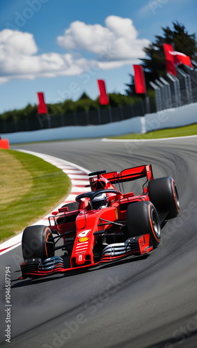 Dynamic Formula 1 Racing Car in Action on the Track