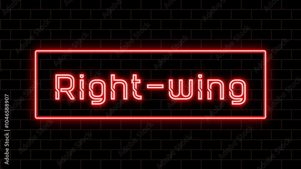Right-wing のネオン文字 Right-wing のネオン文字
