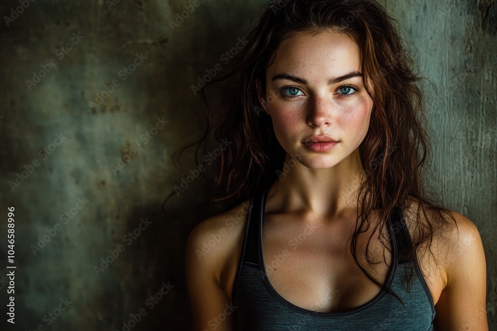 Portrait of a fit young woman posing at the crossfit gym Portrait of a fit young woman posing at the crossfit gym