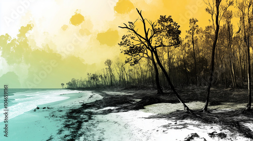 A Beach with a Forest