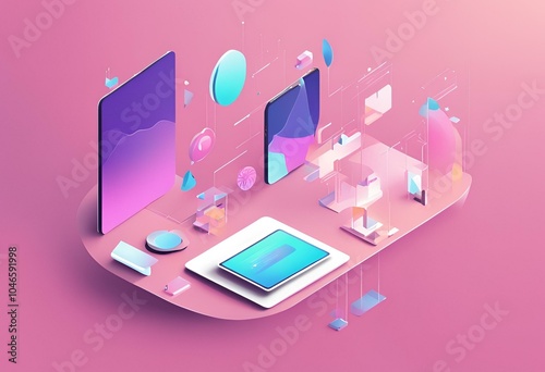 Abstract illustrations and concepts showcasing the development of the digital world and the latest technologies