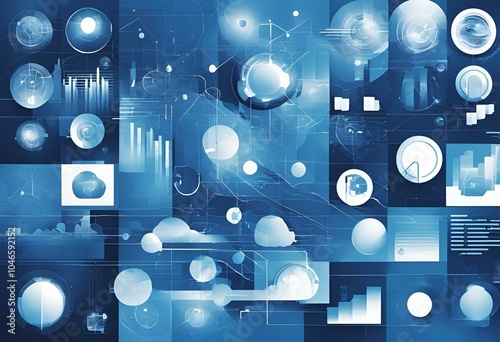 Abstract illustrations and concepts showcasing the development of the digital world and the latest technologies