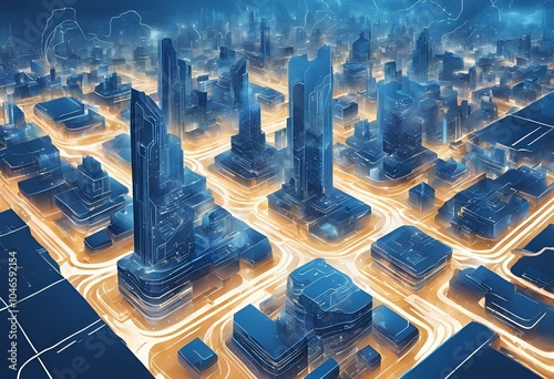 Abstract illustrations and concepts showcasing the development of the digital world and the latest technologies