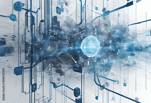 Abstract illustrations and concepts showcasing the development of the digital world and the latest technologies