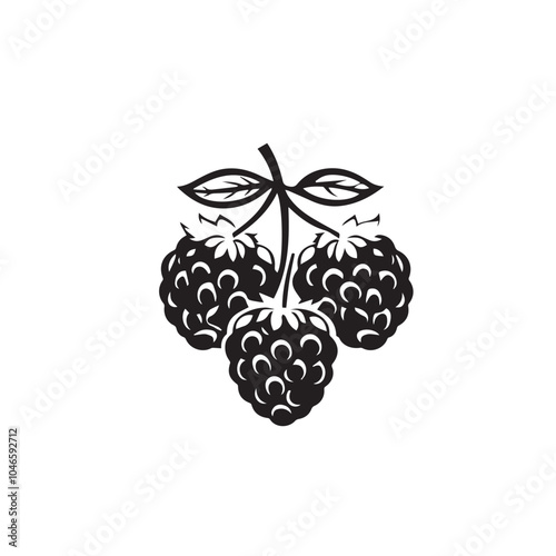 Raspberries In cartoon, hand-drawn flat style. image for social media, websites and UI. Isolated 2D vector design in logo, icon, sketch style, simple line vector, single color. AI Generative Art.
