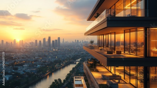 Sunset View From Penthouse Apartment