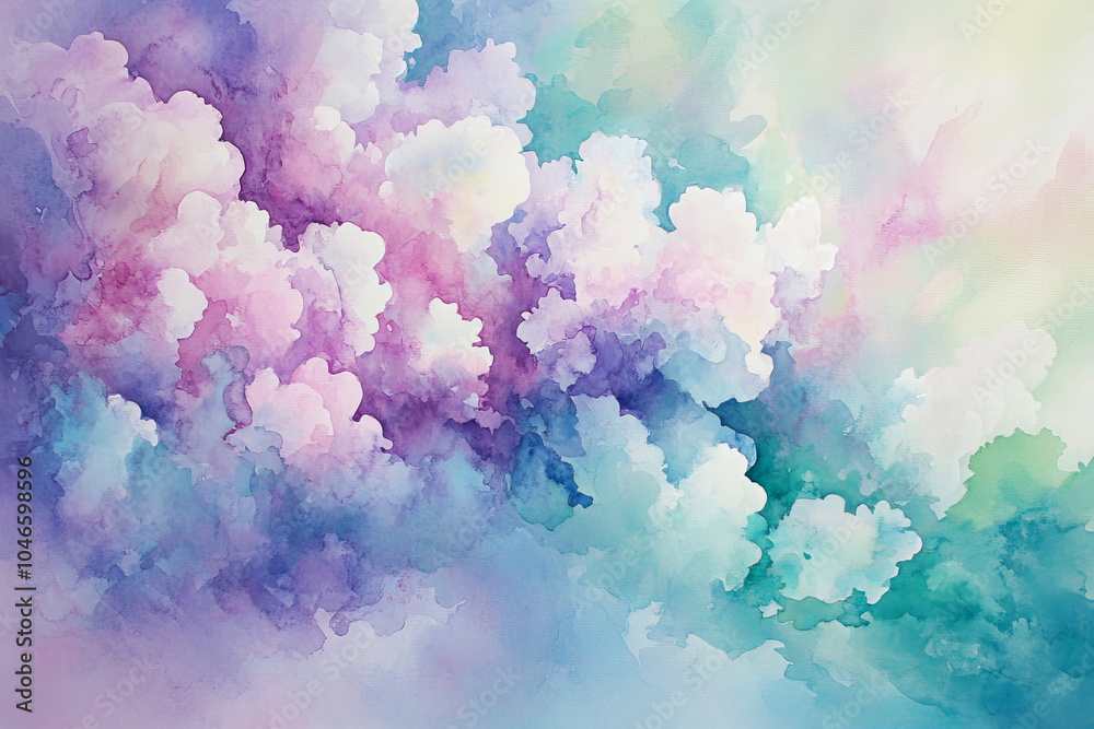 Fototapeta premium Abstract Watercolor Textures and Fluid Brush Strokes in Soft Pastel Shades with Organic Artistic Washes for Creative Graphic Design Backgrounds