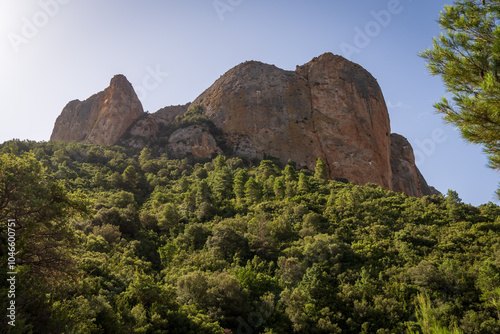 The Cliffs and Landscape of Agüero, in the province of Huesca, Aragon, Spain