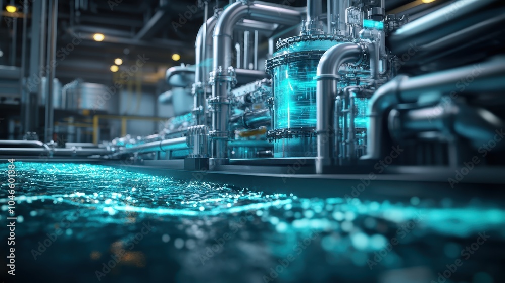 Fototapeta premium Futuristic Device Converting Seawater Into Energy