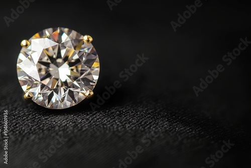 Close-up of a sparkling diamond against a black background, showcasing its brilliance and clarity. Ideal for luxury themes.