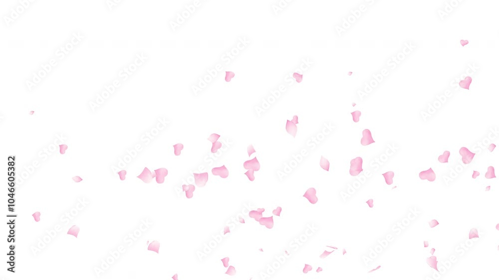 水彩風 花びら(pink) フラワーシャワー 背景白 水彩風 花びら(pink) フラワーシャワー 背景白