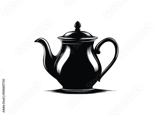 Back to School Teapot Silhouette Vector - Trendy Design for Digital Products