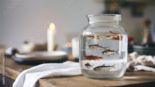 fishes in the jar water. Fishes playing in the water jar isolated background