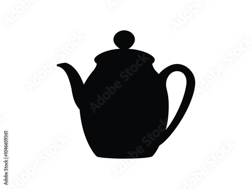 Back to School Teapot Silhouette Vector - Trendy Design for Digital Products