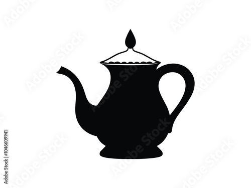 Back to School Teapot Silhouette Vector - Trendy Design for Digital Products