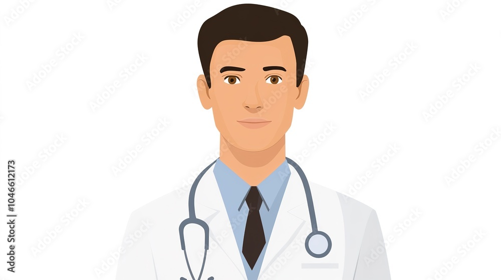 Confident Male Veterinarian: Professional Portrait on White Background Confident Male Veterinarian: Professional Portrait on White Background