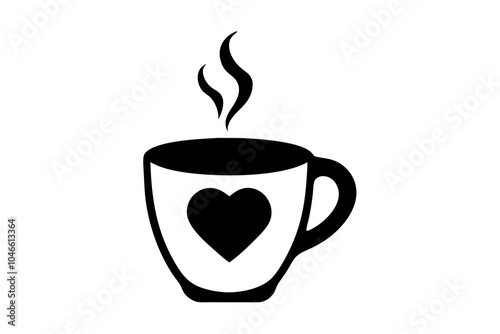 coffee cup icon with love icon.Valentines Day icon set vector illustration.