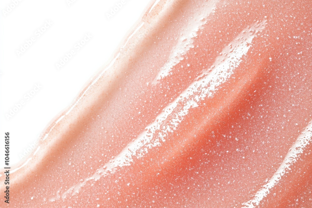 Fototapeta premium Close-up of glossy pink skincare gel texture with shimmering particles