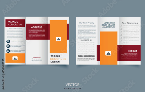 Corporate business trifold brochure template. Brochure design, brochure template, creative tri-fold, trend brochure template design vector